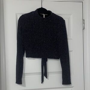 BCBGeneration Black Sparkle Crop Top